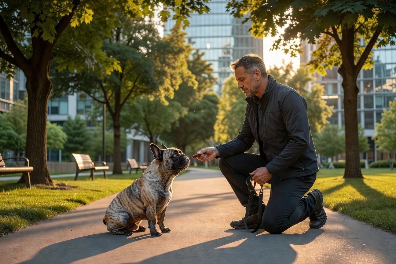Jak nauczyć buldoga francuskiego chodzenia na smyczy